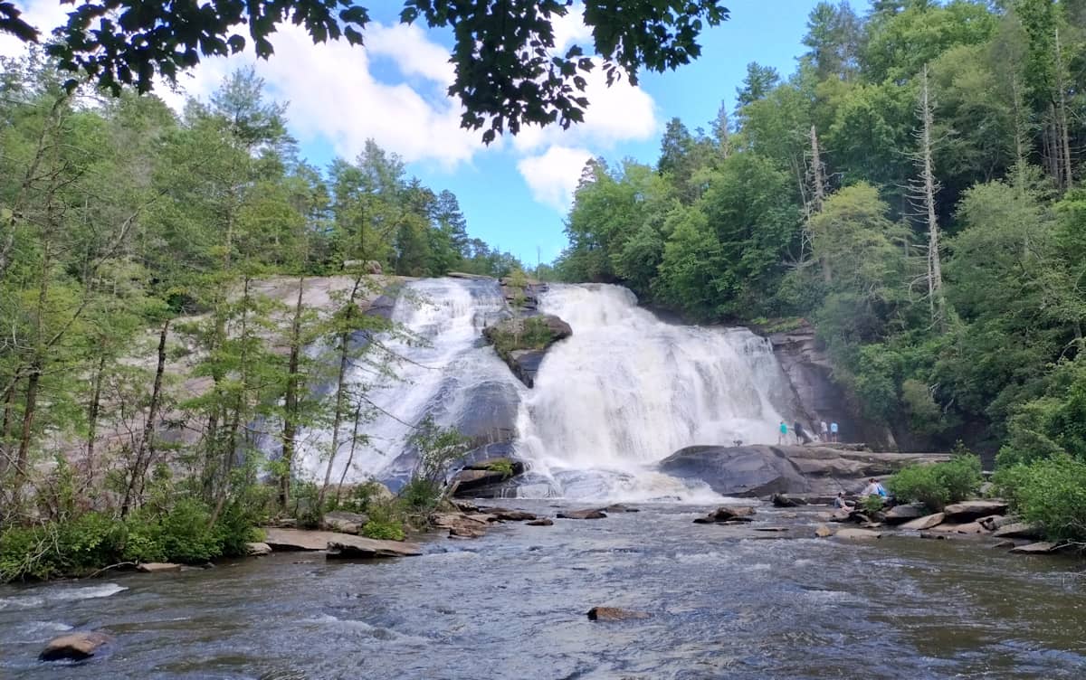 The falls are a popular spot.